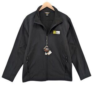 Core 365 TKH Security Jacket Mens Black Full Zip Fleece Lined Zip Pockets Size L